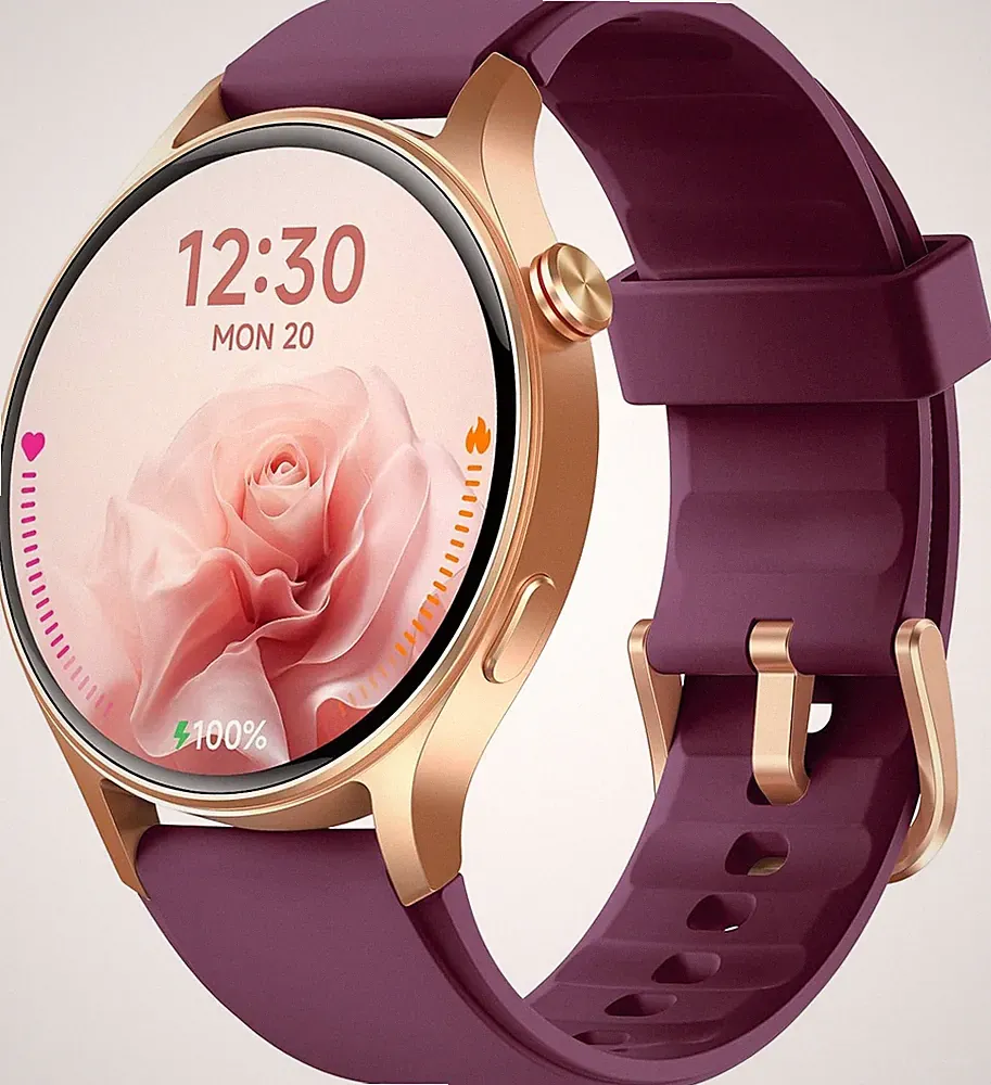 Smartwatch Damen Rund 1,32" AMOLED Fitnessuhr 110+ Sportmodi 3ATM Violett