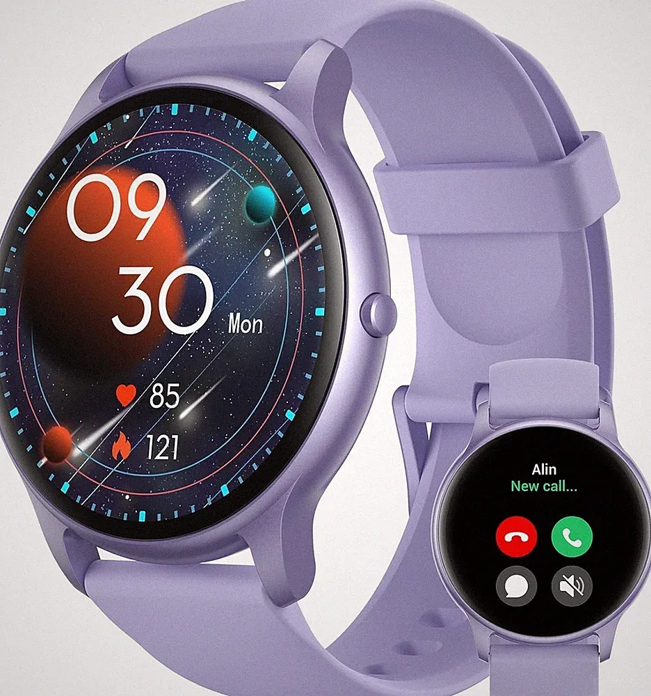 Smartwatch Damen Rund mit Telefonfunktion, Armbanduhr Frauen mit Herzfrequenz...