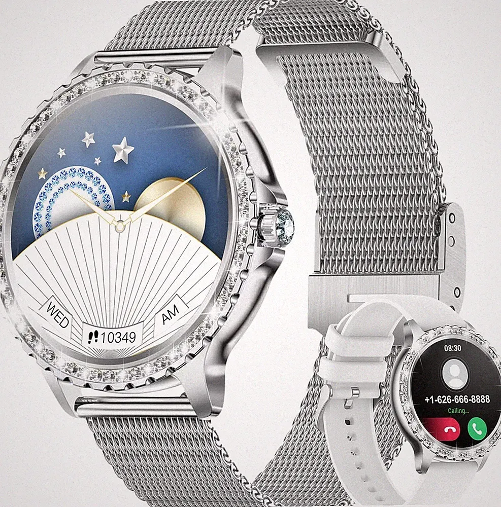 Smartwatch Damen Telefonfunktion Armbanduhr Sportuhr für iPhone Samsung Xiaomi