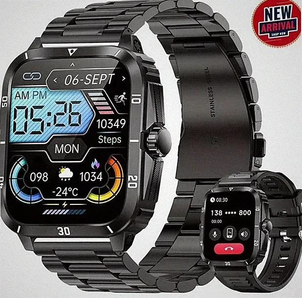 smartwatch Damen und Herren 430 mA, 1,95", wasserdicht für Iphone und Android