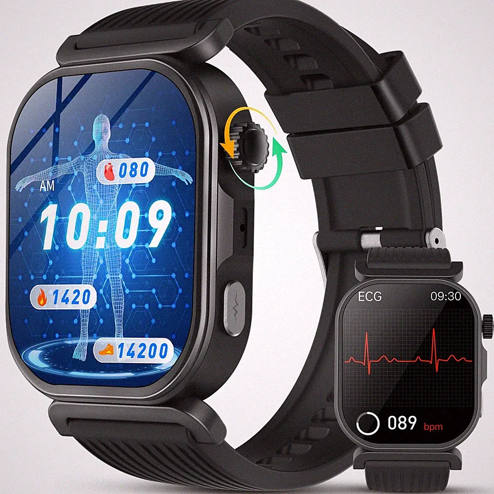 Smartwatch EKG/HRV/Blutdruckmessung/Harnsäure, 1,88" Gesundheitsuhr