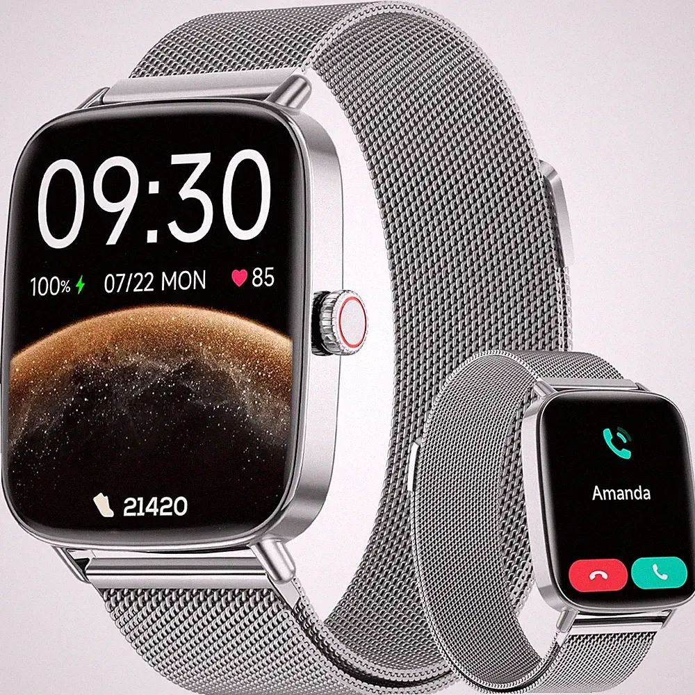 Smartwatch Fitness Tracker 1,85 Zoll HD Bildschirm 100 Sportmodi IP6