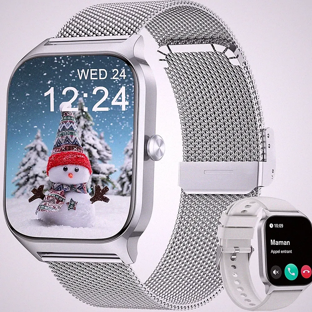 Smartwatch Fitness Tracker 100 Sportarten 1,85 Zoll Herren Damen Schrittzähler