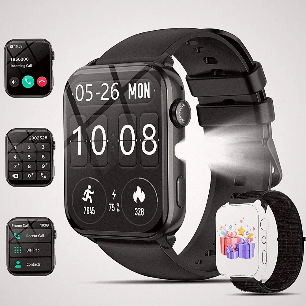 Smartwatch Fitness Tracker mit 100 Sportmodi Schrittzähler Herzfrequenz SpO2 NEU