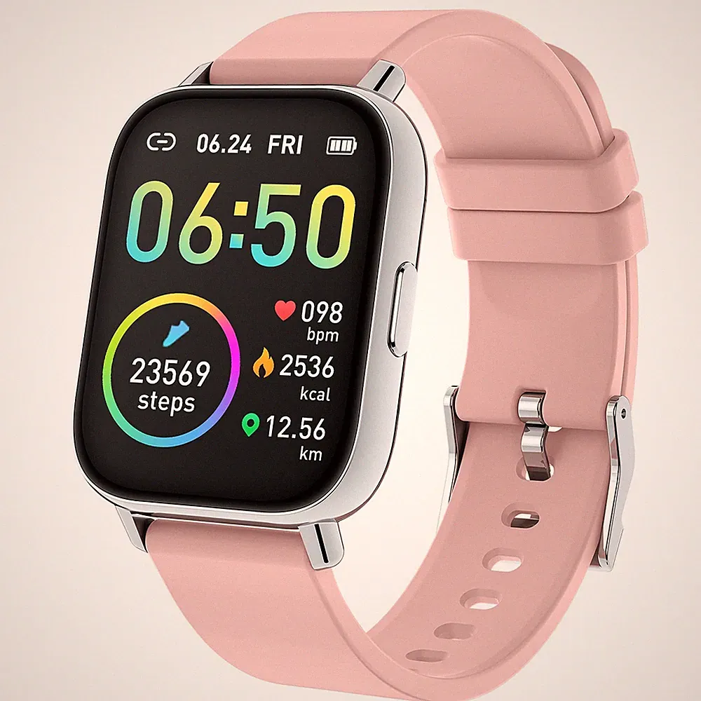 Smartwatch, Fitnesstracker 1,69" Touchscreen Uhr 1,69, dunkelrosa