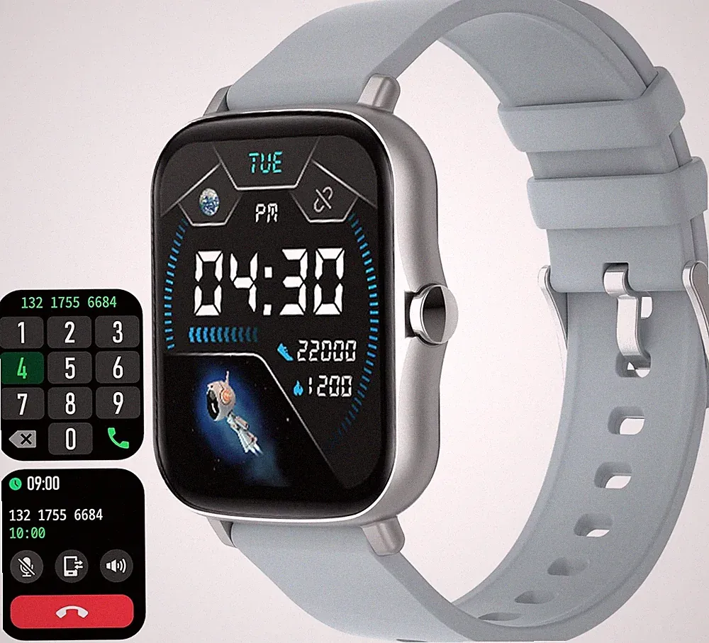 Smartwatch Fitnessuhr Bluetooth Telefonie 1,7 Zoll Touchscreen Musik