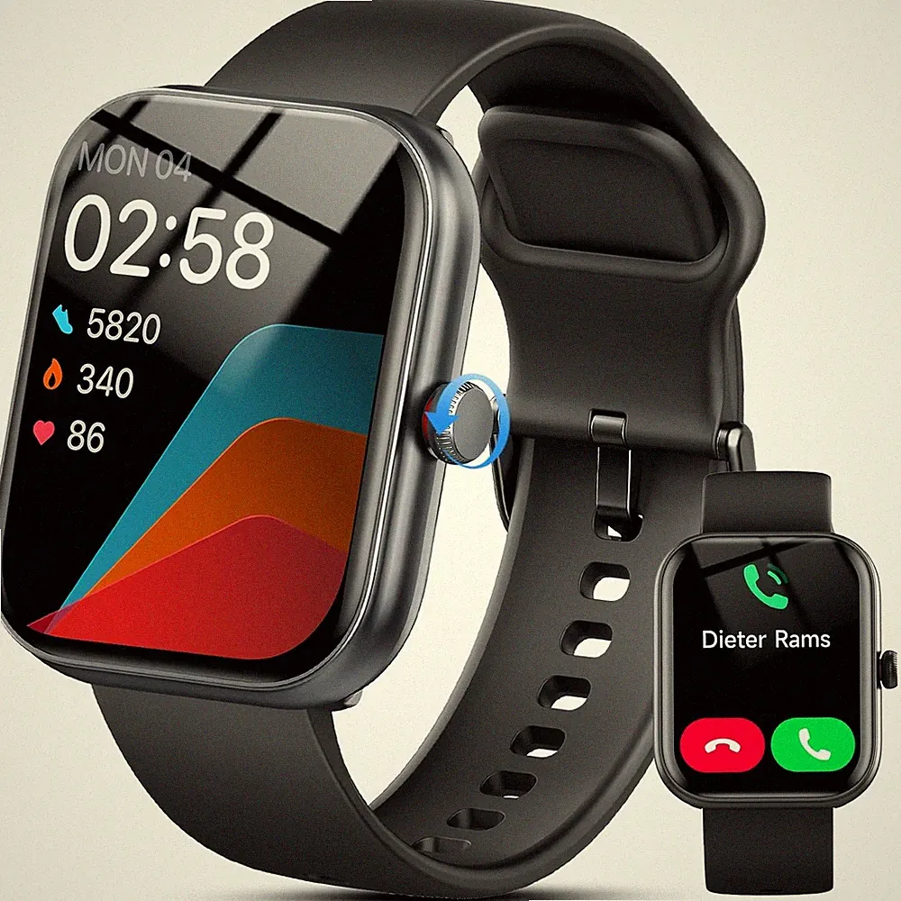 Smartwatch Fitnessuhr für ios und Android 1.91 HD Pulsuhr Schlafmonitor 100