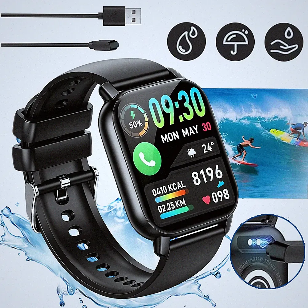 Smartwatch Fitnessuhr Gesundheitsuhr Smart Watch Wasserdicht HD IP68 Für Sport