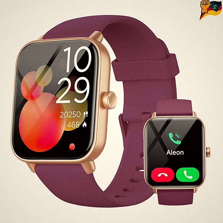 smartwatch fitnessuhr herren damen 1 8 Zoll anruffunktion whatsapp alexa 120