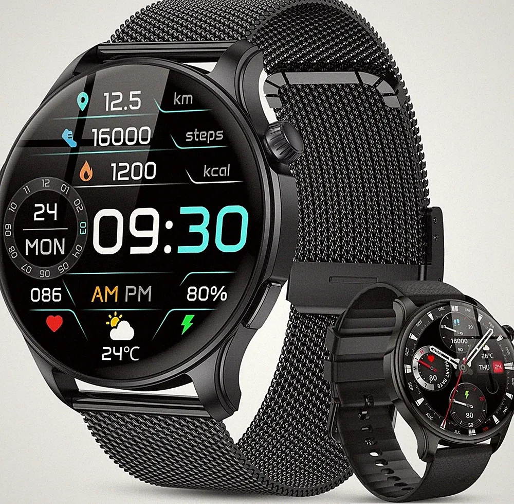 Smartwatch Fitnessuhr mit Bluetooth Anruf und Schlafmonitor Ultra Hochwertig