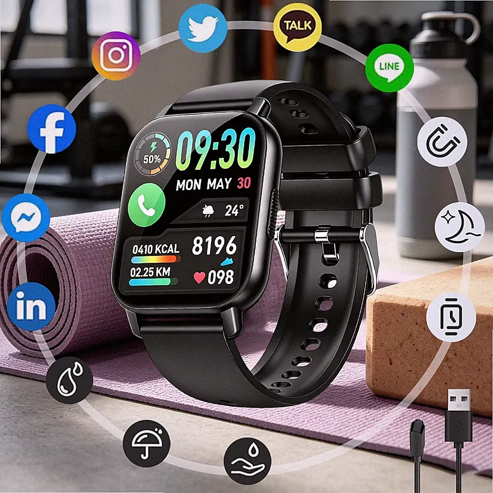 Smartwatch Fitnessuhr Uhr Gesundheitsuhr Bluetooth Touchscreen IP68 Für Arbeit