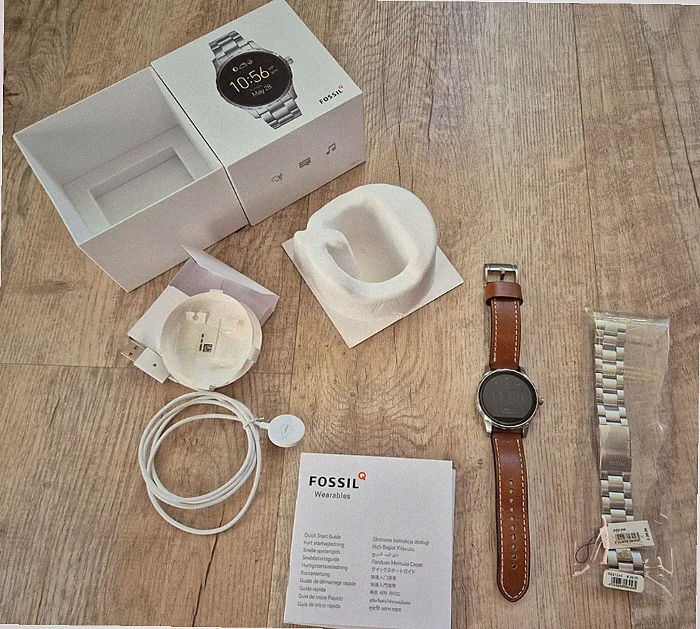 Smartwatch Fossil Q Marshall FTW2109 - Uhr mit Edelstahl + Lederband