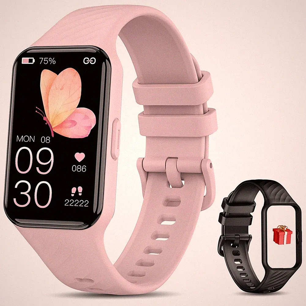 Smartwatch für Damen, 1,47 Zoll Fitness mit 24 1,47 Zoll, R10 - Pink
