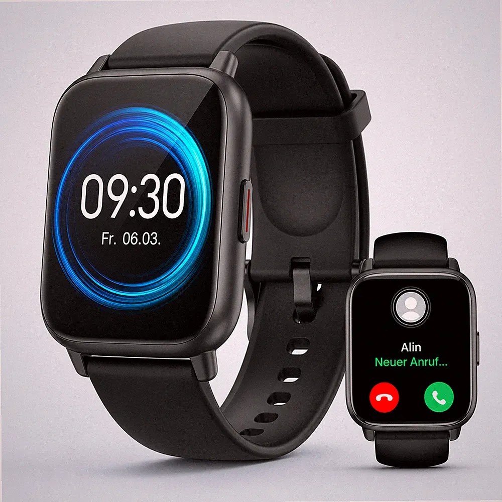 Smartwatch für Damen Herren 1.85" HD Screen Fitnessuhr mit SpO2 Android & Apple
