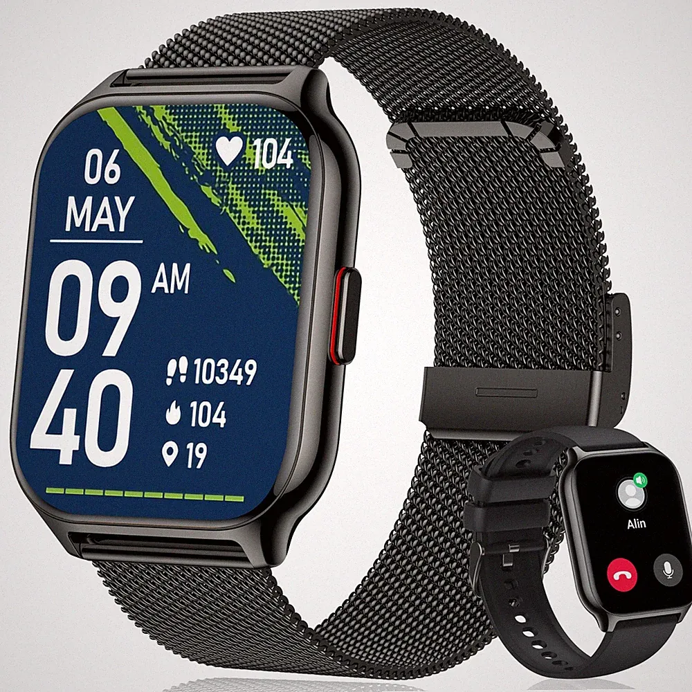 Smartwatch für Damen Herren Fitnesstracker 2 Zoll Touch Farbdisplay mit
