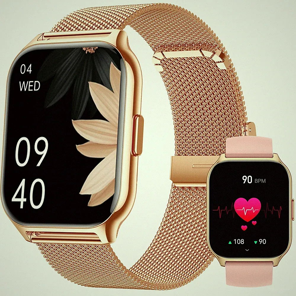 Smartwatch für Damen Herren Fitnesstracker 2 Zoll Touch Farbdisplay mit