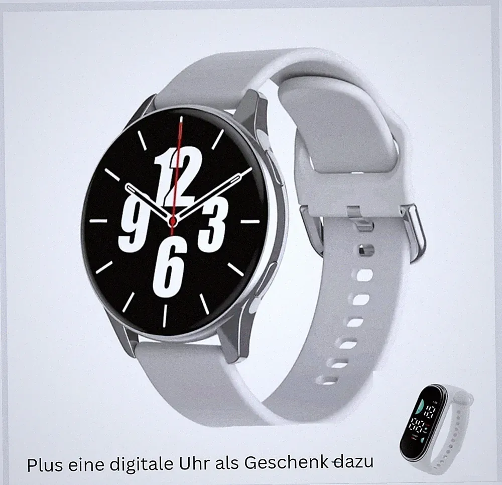 Smartwatch Für Damen Herren IP67 Wasserfest Fitness Tracker Herzfrequenz 2 In 1.