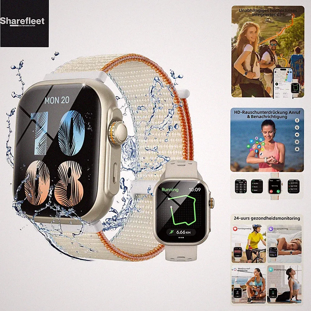 Smartwatch für Damen Herren mit Telefonfunktion, Fitnessuhr mit GPS Eingebaut...