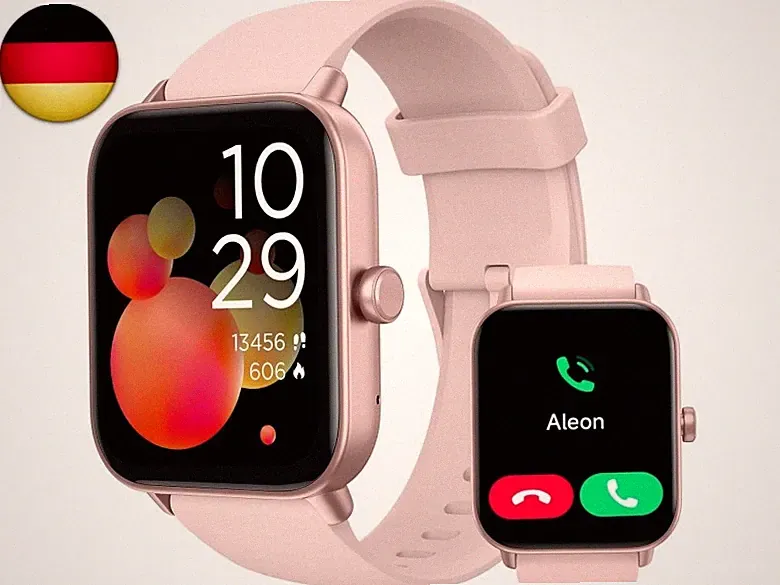 Smartwatch für Damen Kompatibel Alexa und Telefonfunktion, 1,8" Fitnessuhr mit