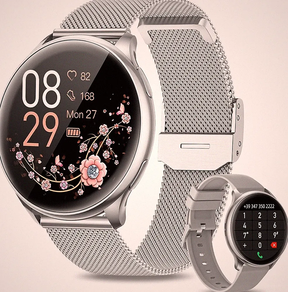 smartwatch damen silber