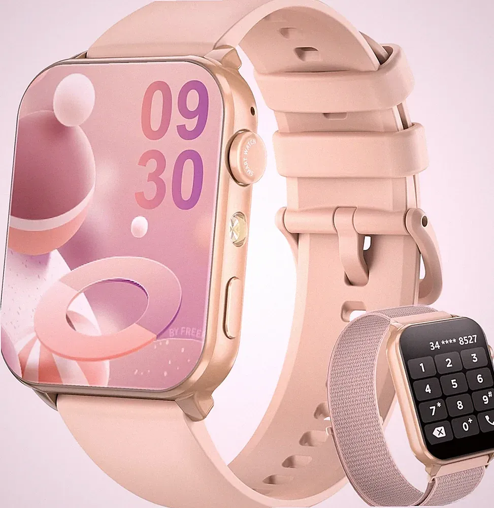Smartwatch für Damen Sportuhr mit Oxymeter Schlafüberwachung Schrittzähler Rosa