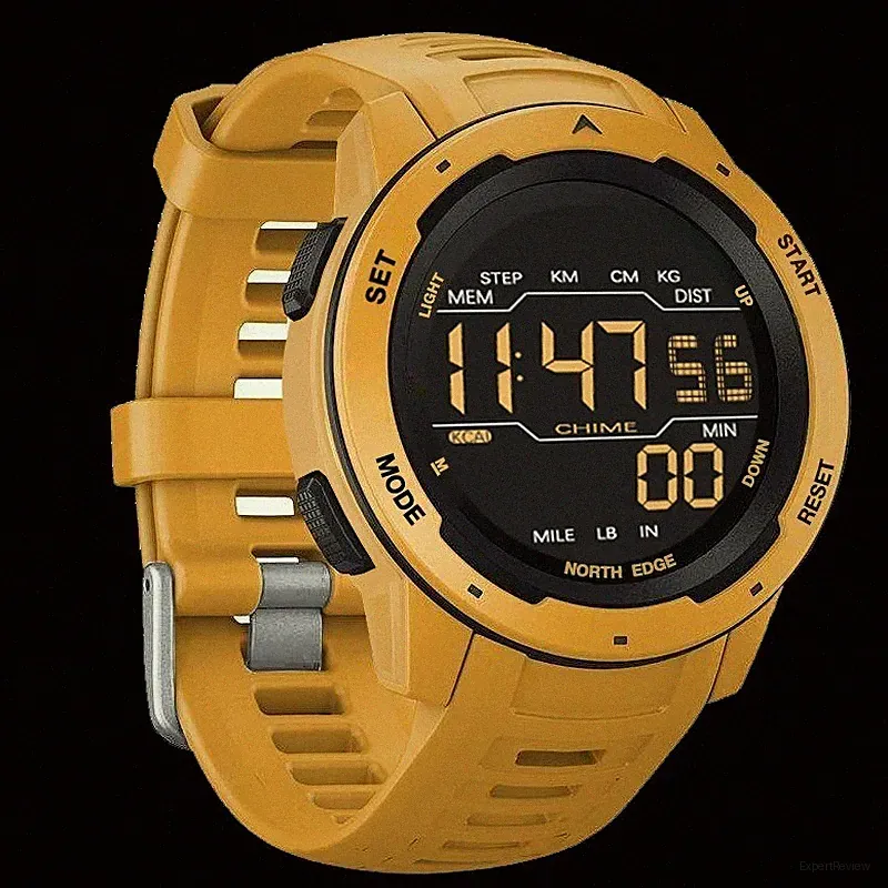 Smartwatch für Damen und Herren, Sportuhr, Doppelzeit, Schrittzähler