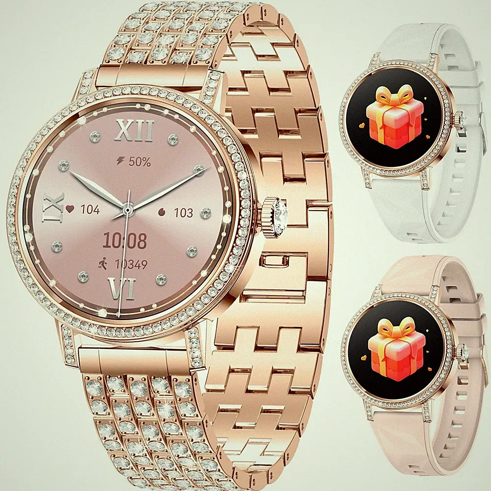 Smartwatch für Damen , wasserdichte Smartwatch, Bluetooth, Android, iOS, Samsung