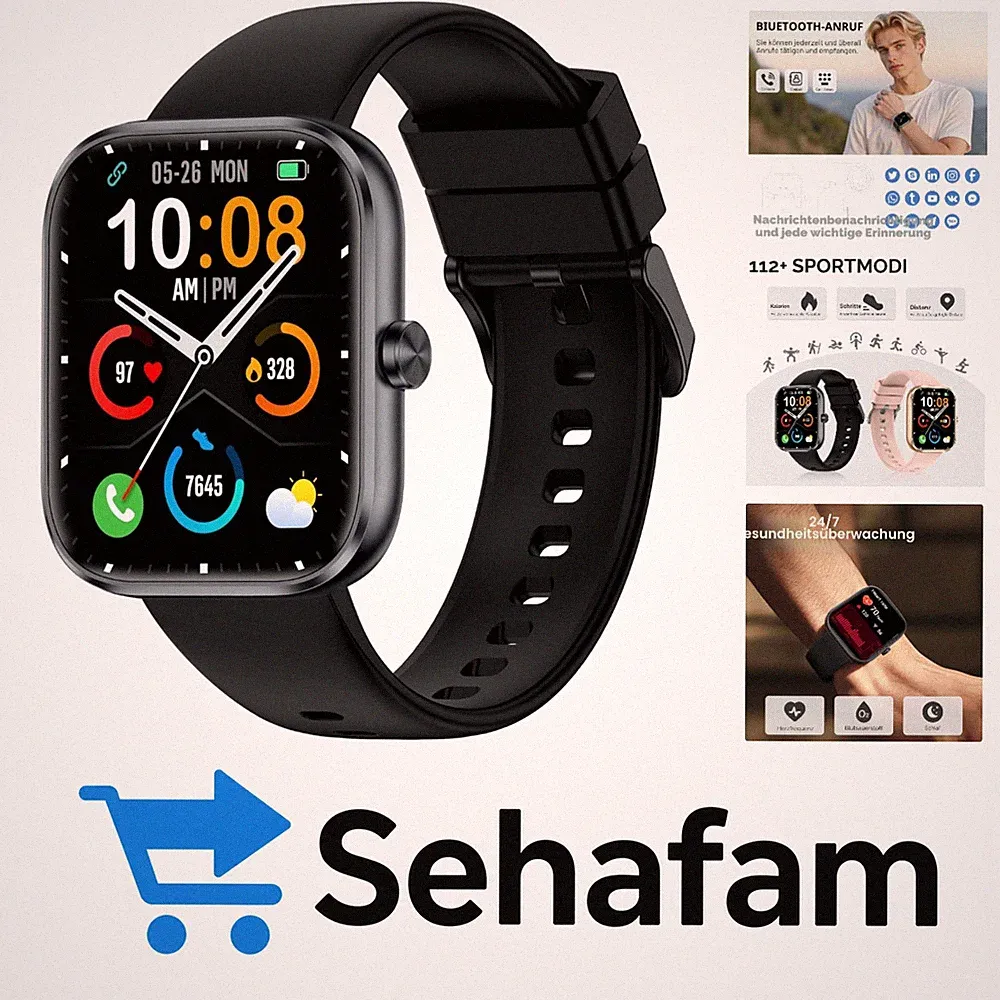Smartwatch für Fitness-Liebhaber – 110+ Sportmodi, Anrufe & Herzfrequenzmessung
