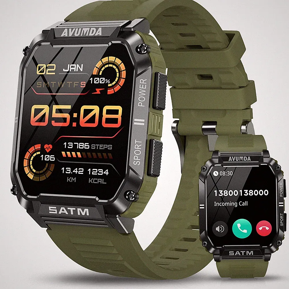Smartwatch für Herren, 1,95 Zoll 4,95 cm, großes Display, Aktivitätstracker,...