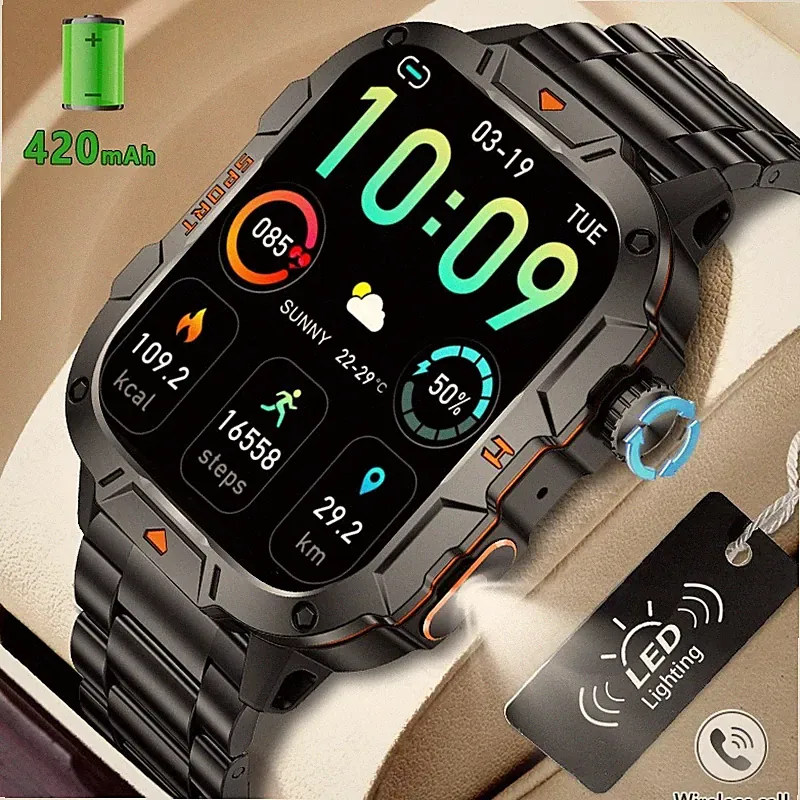 Smartwatch für Herren Damen mit Fitnessuhr Schrittzähler Musikplayer Armbanduhr