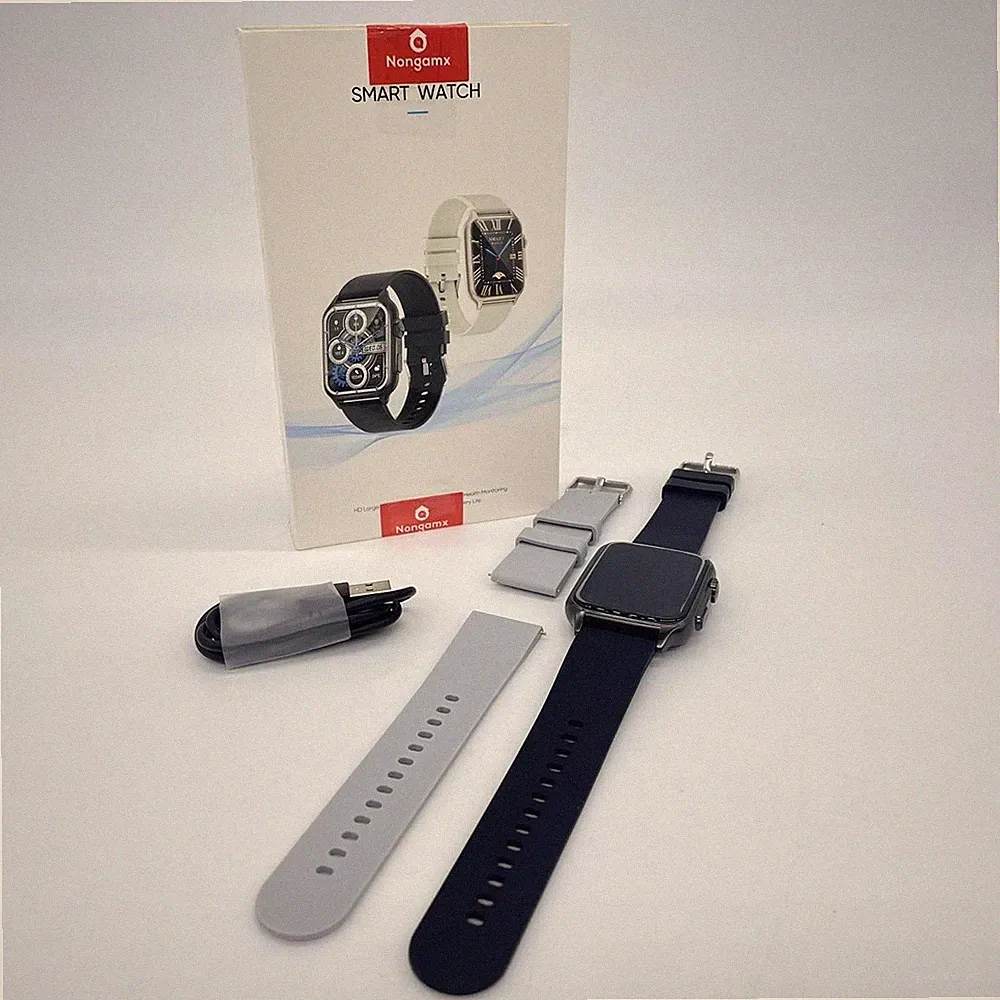 Smartwatch für Herren, Fitness-Tracker: 2,0-Zoll-Smartwatch mit Anrufen, Blutdru