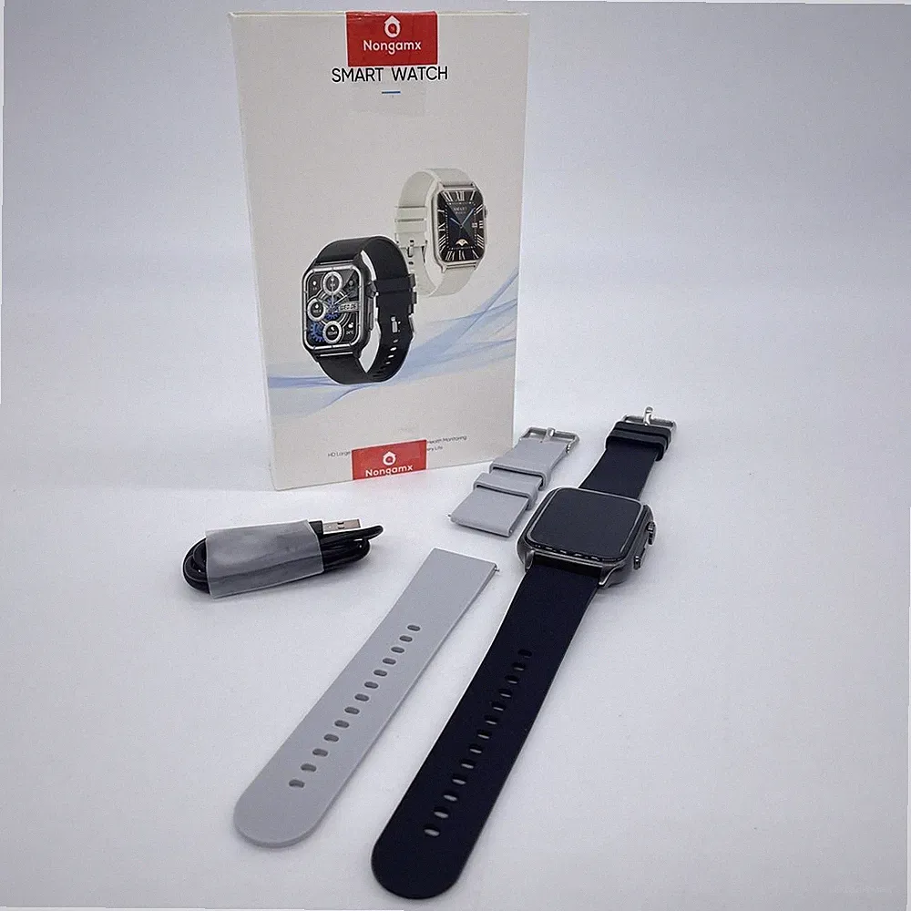 Smartwatch für Herren, Fitness-Tracker: 2,0-Zoll-Smartwatch mit Anrufen, Blutdru