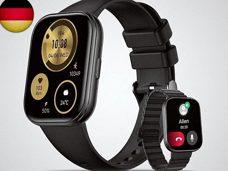 Smartwatch für Herren mit Telefonfunktion,1.75" Fitnessuhr Damen mit Pulsmesser