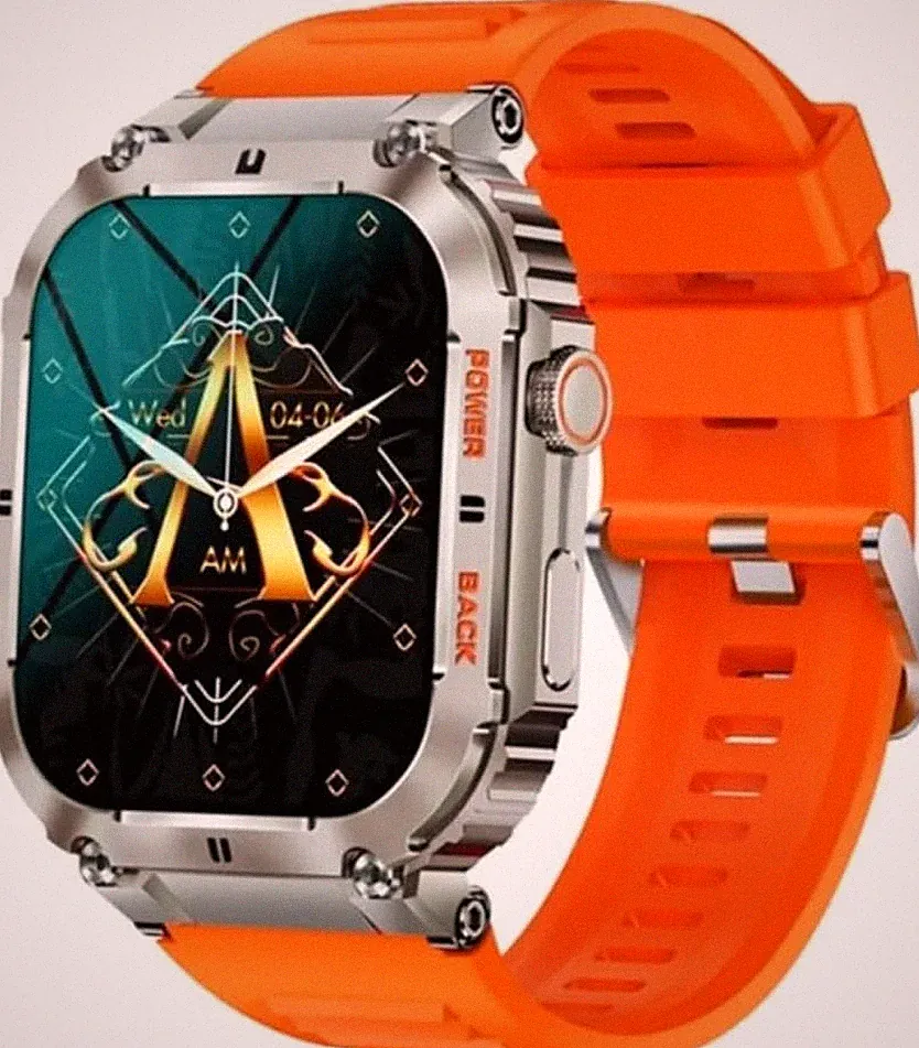 Smartwatch Für Herren Und Damen Mit Telefonfunktion Sportliche Uhr Orange