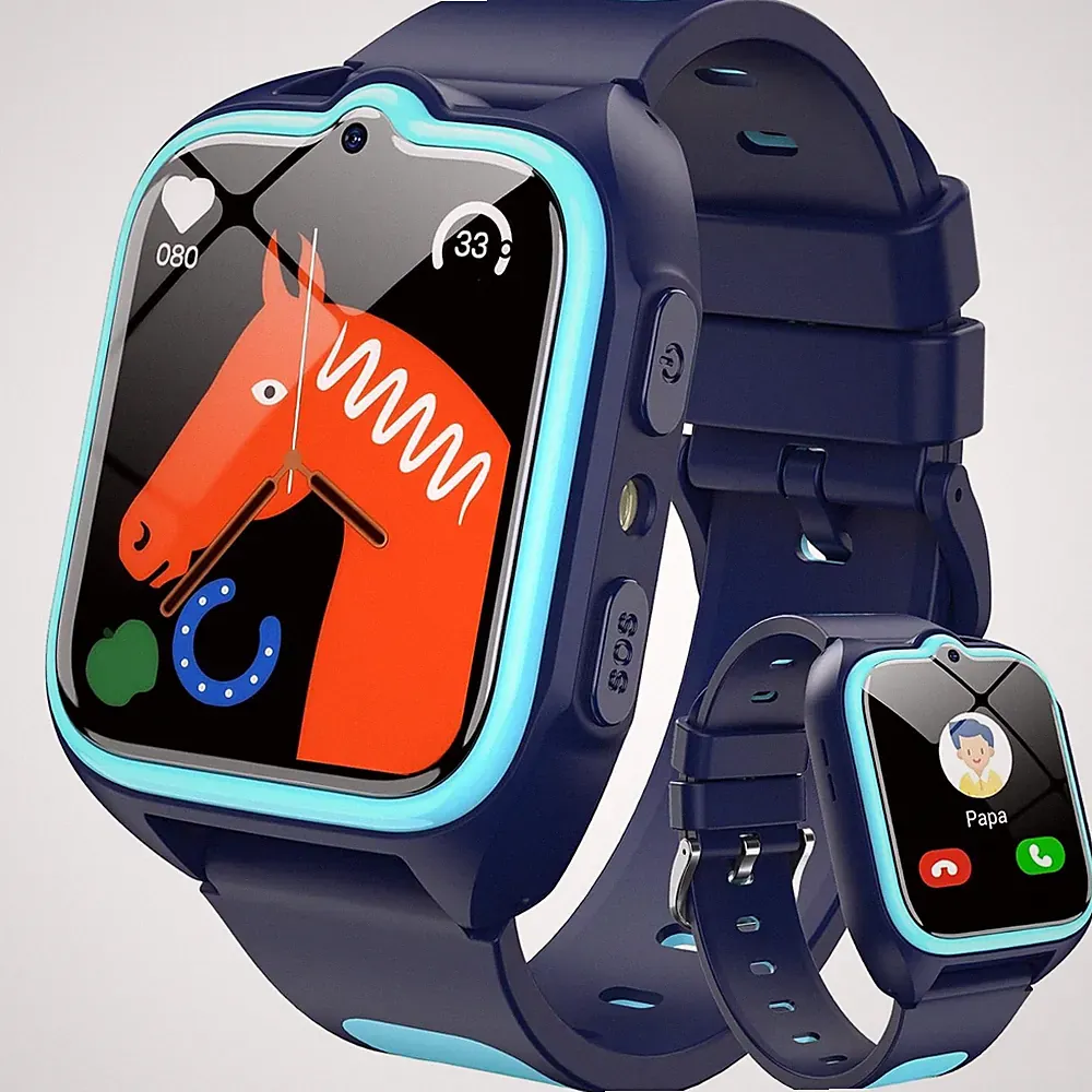 Smartwatch für Kinder GPS 4G Videoanrufe SIM Karte einstecken Preußischblau