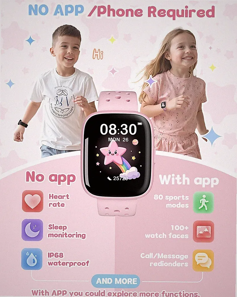 Smartwatch für Kinder, kein Telefon keine App nötig, 1,83" Fitness Tracker Uhr NEU