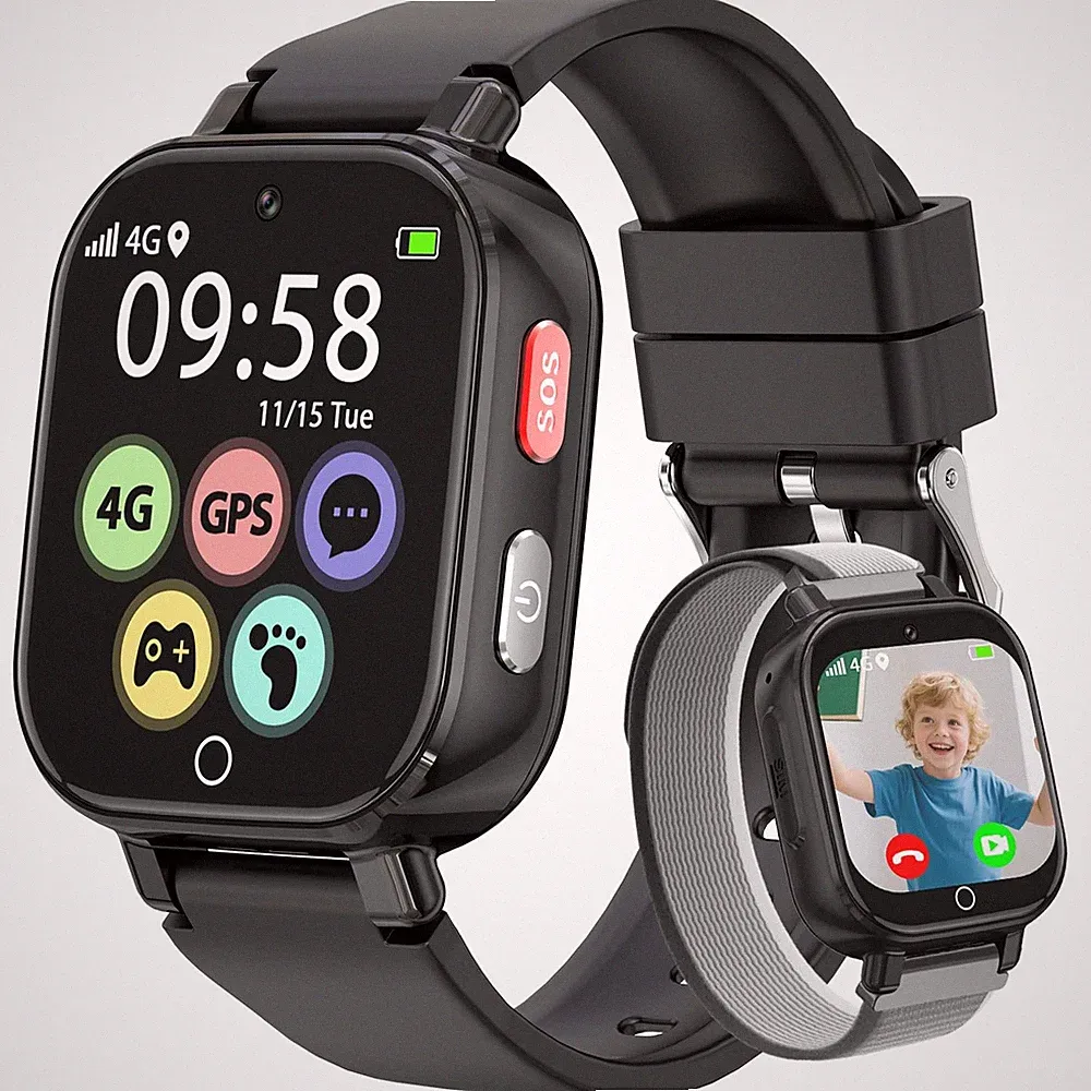 Smartwatch für KinderUhr mit GPS und Telefon 4G Videoanrufen
