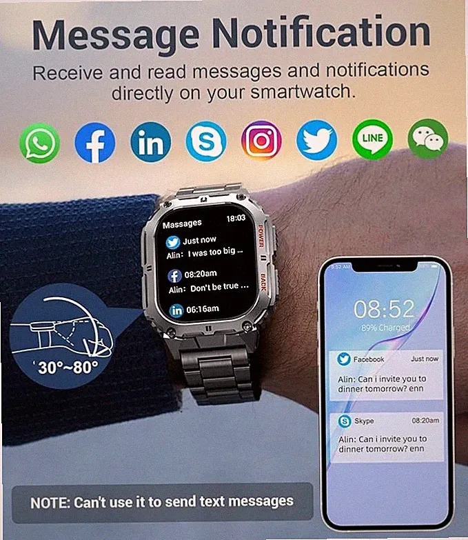 Smartwatch für Männer Anrufannahme Fitness Tracker mit Herzfrequenz Schlaf