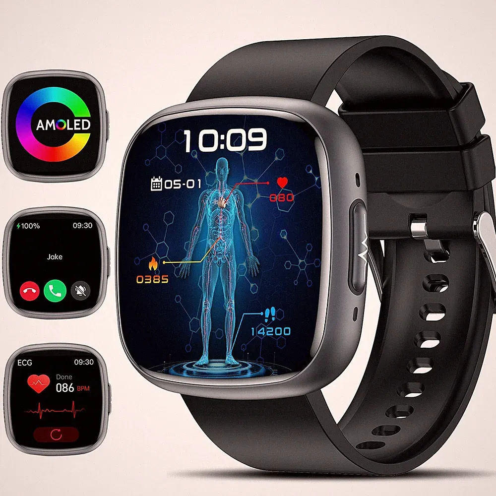 SMARTWATCH FÜR MÄNNER Sportuhr mit Schlaf- und Blutzuckermessung, EKG und PPG