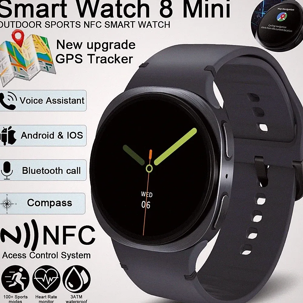 Smartwatch GPS Sport Uhr Herzfrequenz NFC Kompass Wasserdicht Android IOS mit AI