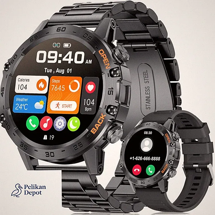 Smartwatch Herren 1,39 Zoll Militärstil Wasserfest 2