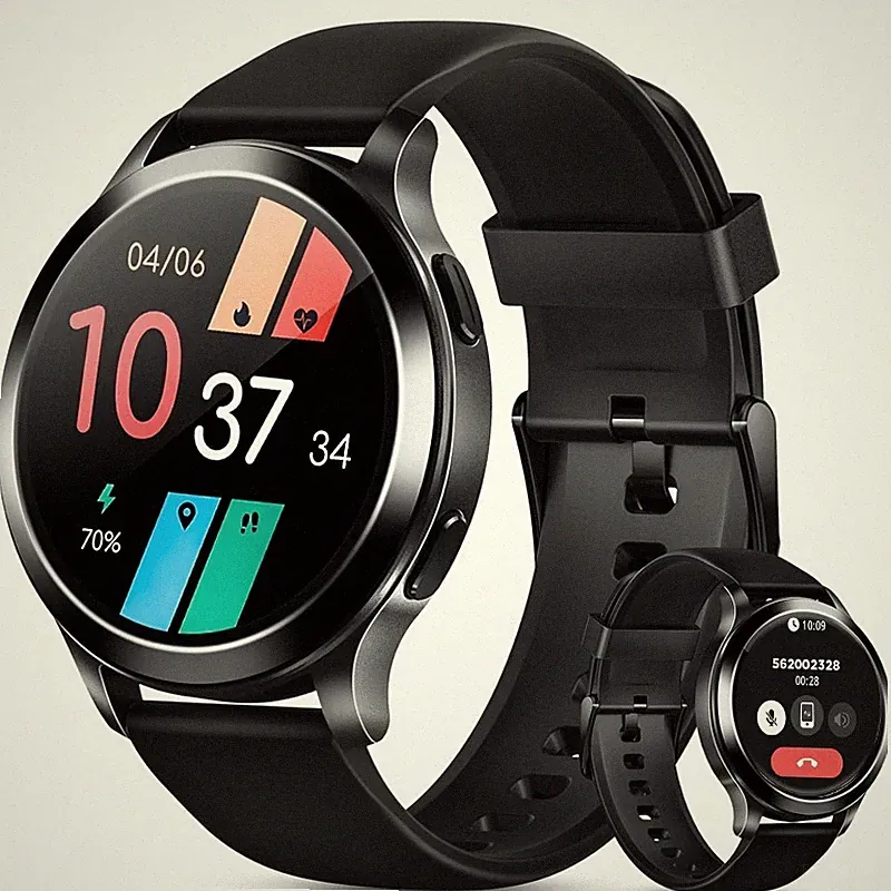 Smartwatch Herren 1.43" AMOLED-Bildschirm, Sportuhr 2 Armbänder For Android iOS