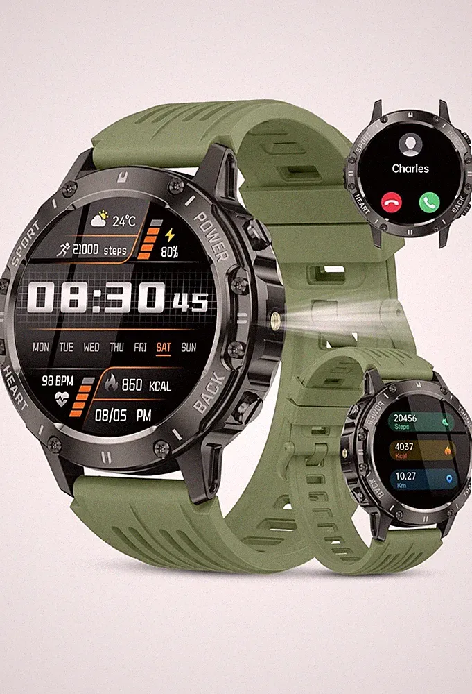 Smartwatch Herren, 1.45" HD Smart Watch Herren mit Anrufe tätigen/Empfangen