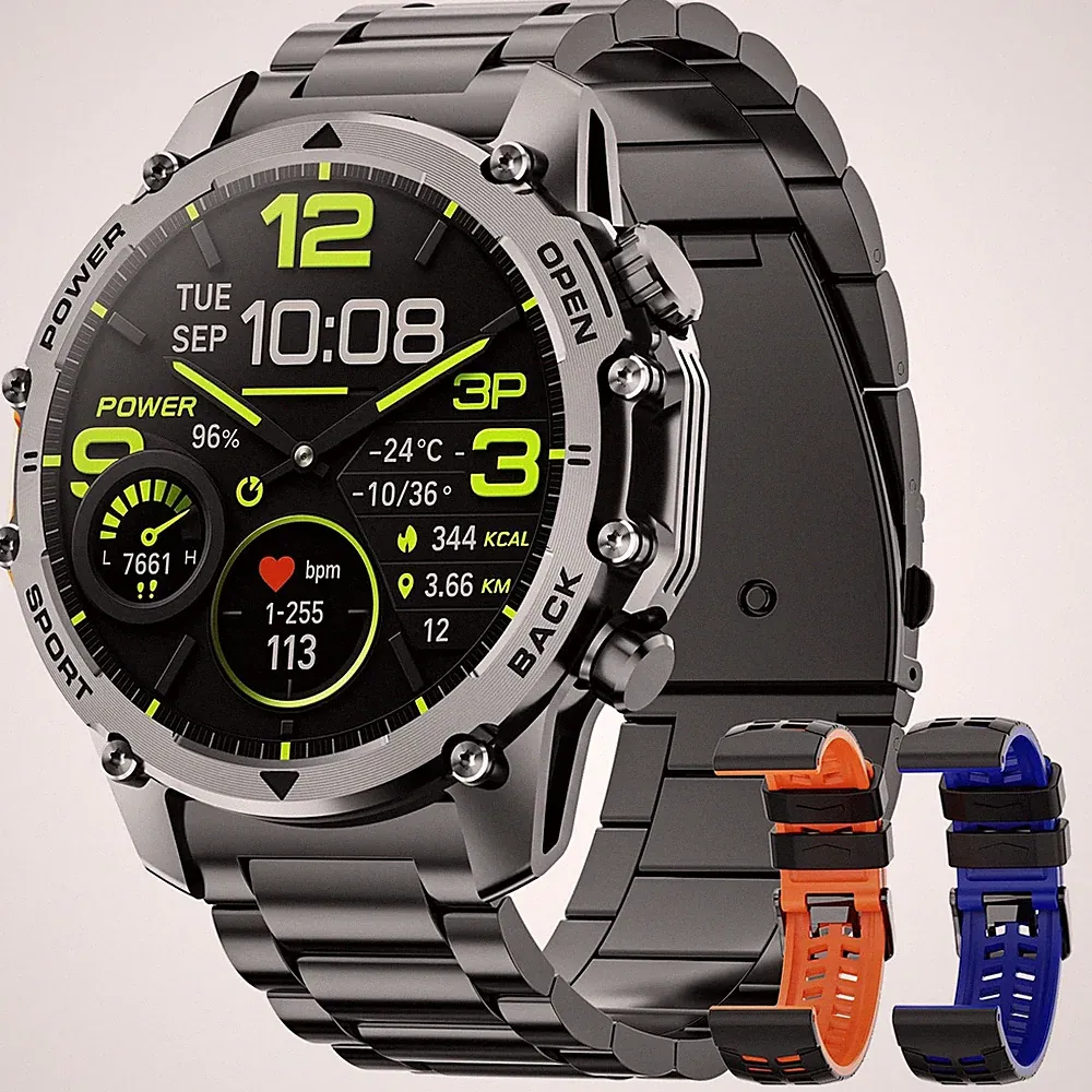 Smartwatch Herren 1,52 HD Display 500mAh Akku 114 Sportmodi Herzfrequenz
