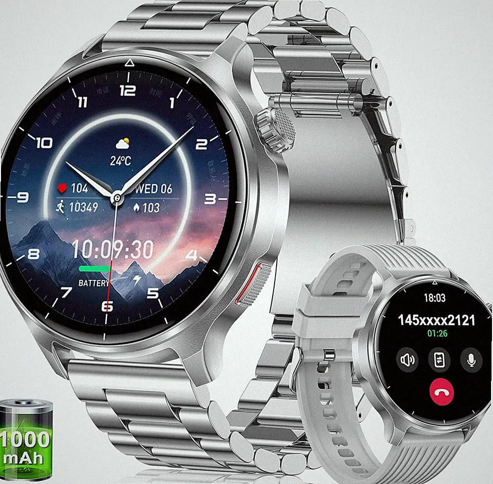 Smartwatch Herren 1.52" HD Smart Watch Herren Mit Telefonfunktion 1000Mah Fitnes