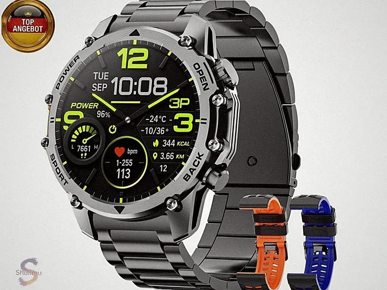 Smartwatch Herren,1.52" HD Smart Watch mit 500mAh Lange Akkulaufzeit, 114+