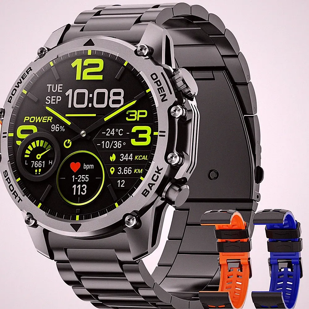 Smartwatch Herren,1.52" HD Smart Watch mit 500mAh Lange Akkulaufzeit, 114+ Sp...