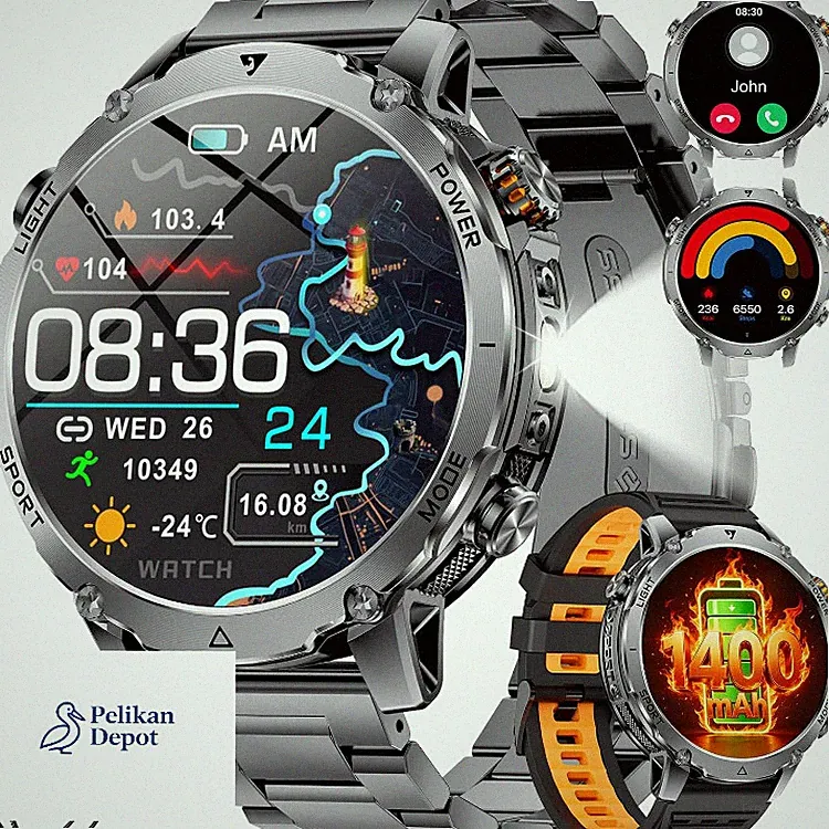 Smartwatch Herren 1,7 Zoll HD Militär 1400mAh