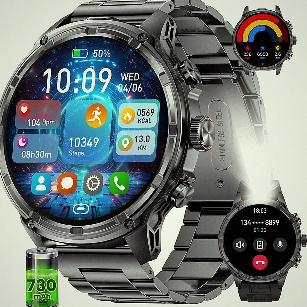 Smartwatch Herren 1.85‘’ HD Großes Display/710 mAh Akku Sportuhr Herren mit