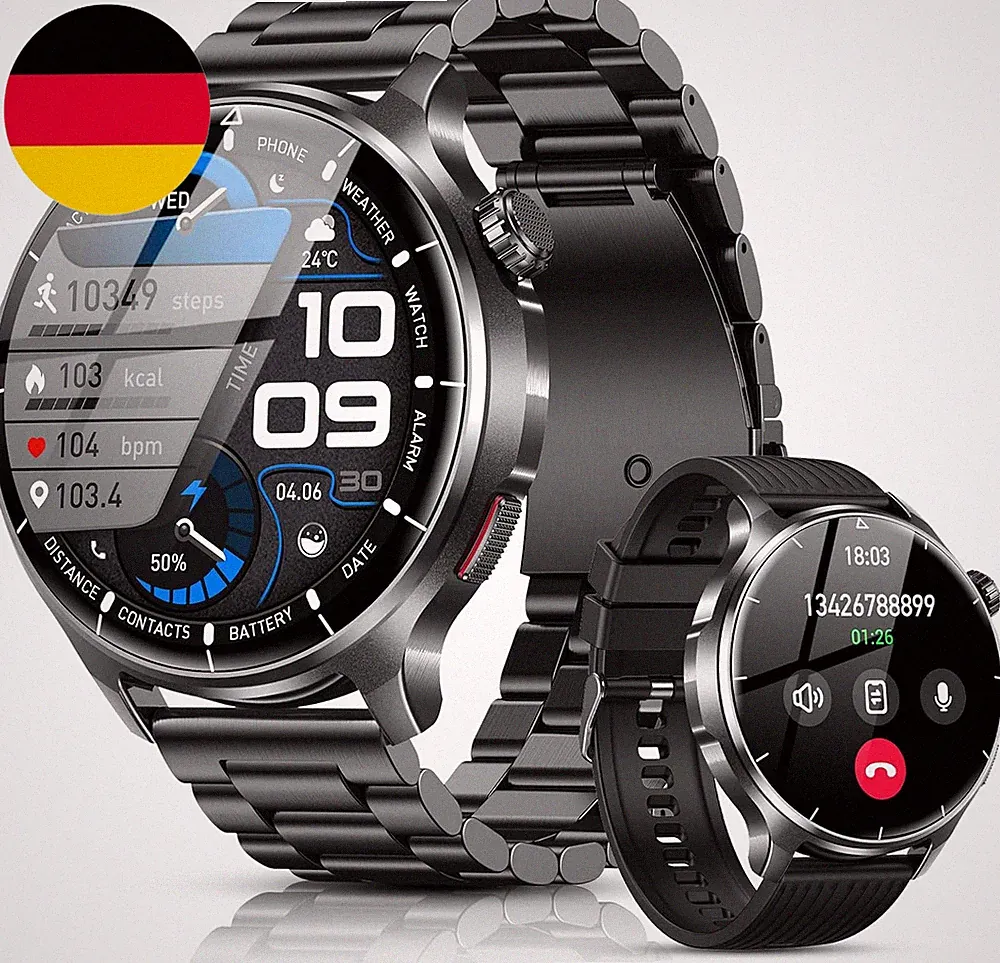 Smartwatch Herren 1000 Mah Akku/1,52" HD Touchscreen, Mit Bluetooth Anrufe/110+